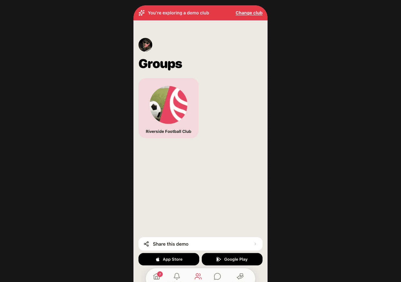 Spond Demo screenshot